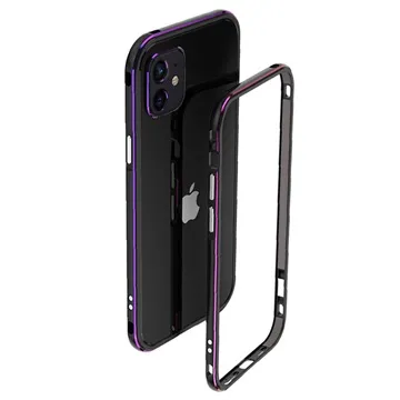 Polar Lights Style iPhone 12 Mini Metal Bumper - Black / Purple