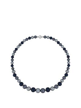 Jon Richard Silver Plated Blue Multi Tone Pearl Magnetic Necklace