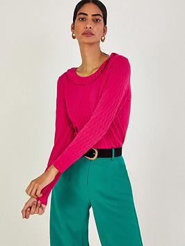 Monsoon Ruffle Scoop Neck Jumper
