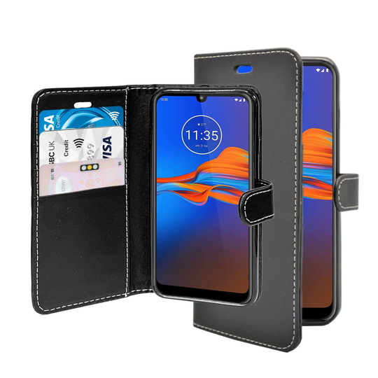 For Motorola E6 Plus Wallet Flip PU Leather Pouch Case Cover