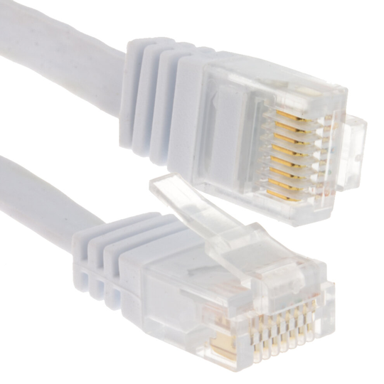 kenable FLAT CAT6 Ethernet LAN Patch Cable Low Profile GIGABIT RJ45 3m WHITE