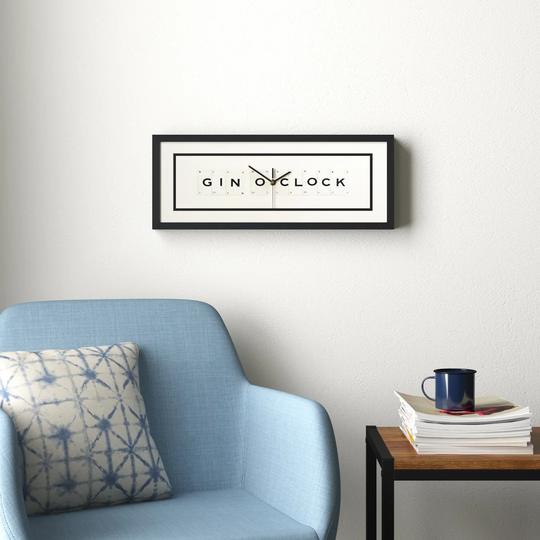 Bibeau 'Gin O Clock Typography' Wall Clock