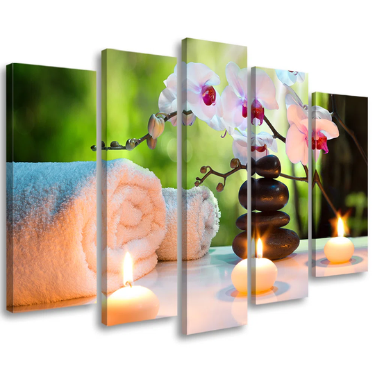 Canvas Print Zen Spa Flowers Candles
