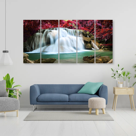 Waterfall Forest Mountain