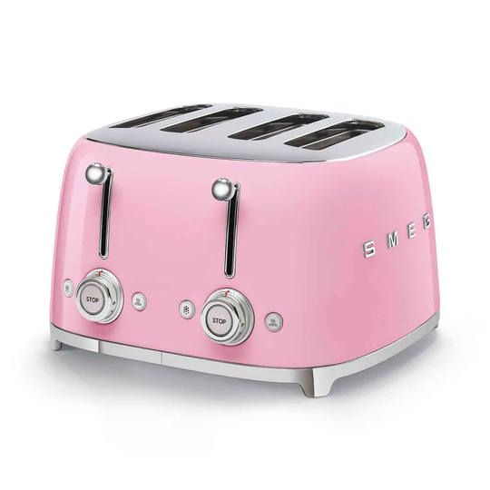 Smeg TSF03PKUK 50s Retro Style 4 Slot Toaster - Pink