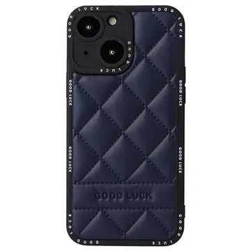 Good Luck Rhombic Grid iPhone 14 Hybrid Case - Black