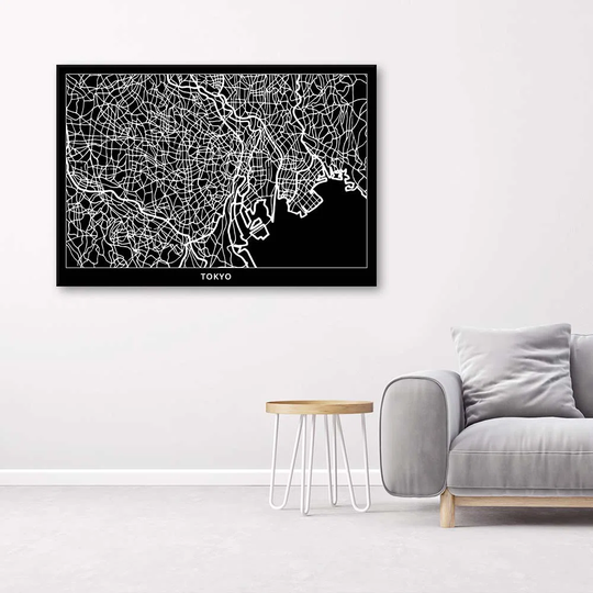 Canvas Print City Map Tokyo