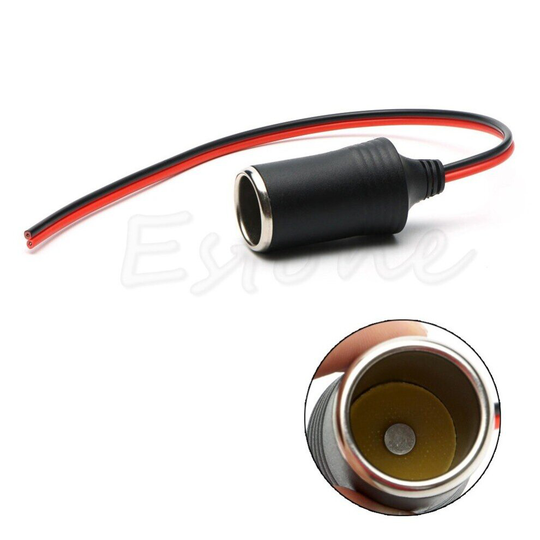 12V-24V DC Female Auto Car Cigarette Lighter Socket +Connector Adapter