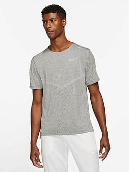 Nike Running Dri Fit Rise 365 T-Shirt - Grey, Grey, Size S, Men