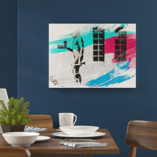 'Banksy Apeman Graffiti' Graphic Art Print Poster