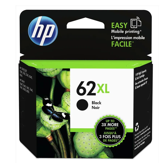 HP Hewlett-Packard 62XL Ink Cartridge - Black