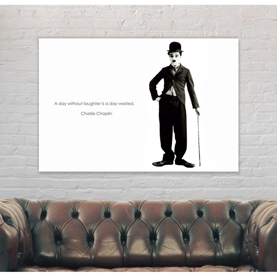 Charlie Chaplin Laughter - Wrapped Canvas Art Prints