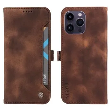 Yikatu YK-002 iPhone 14 Pro Max Wallet Case with Card Slot - Brown