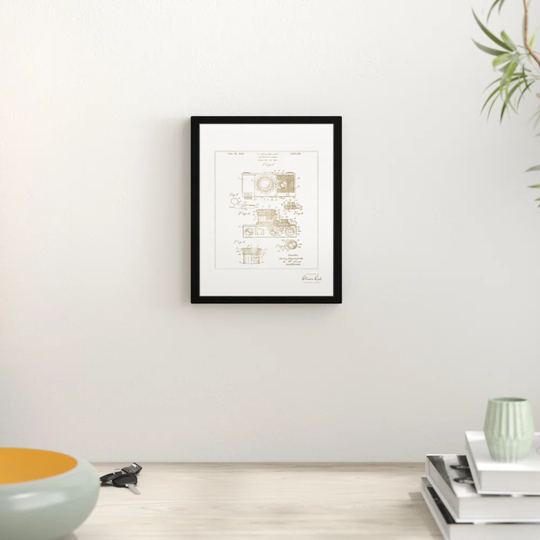 'Kuppenbender Camera, 1936' Framed Graphic Art in Gold