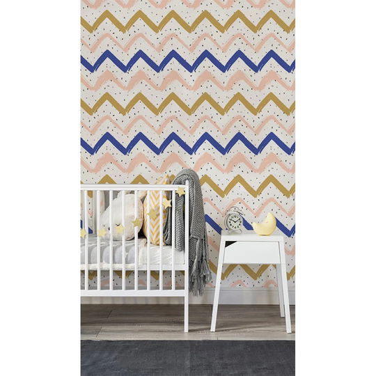 Walllpaper Roll 250X250cm Wallpaper Material With Print Mural Decoration Kitchen Livingroom Bedroom - Utensil Sweet Zig Zags Geometric