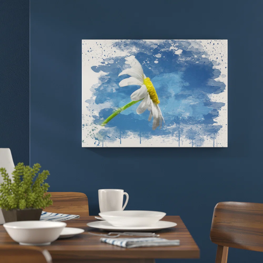 'White Daisy Flower' Graphic Art Print Poster