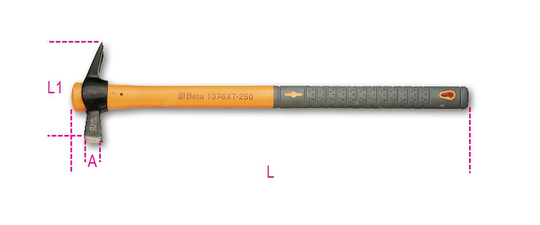 Beta Tools 1376XT Claw Hammer Square Pein, Magnet & Nail Holder 300g | 013760530