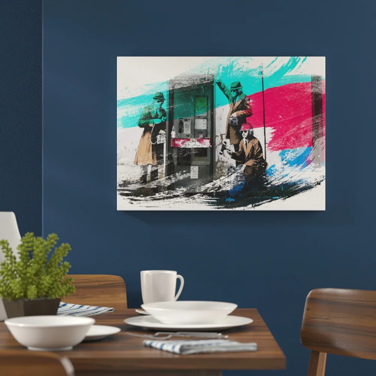 'Banksy Spies CIA FBI Graffiti' Graphic Art Print Poster