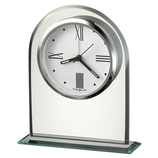 Regent Analog Crystal Quartz Alarm Tabletop Clock in Silver