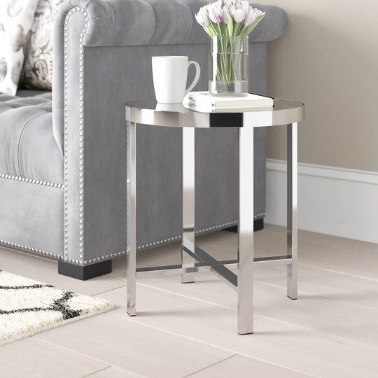 Binion Frosted Glass Couch Night Stand Side Table
