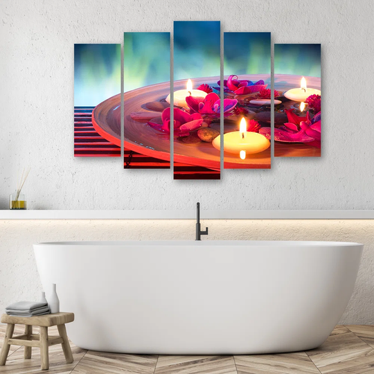 Canvas Print Zen Flowers Candle Wellness