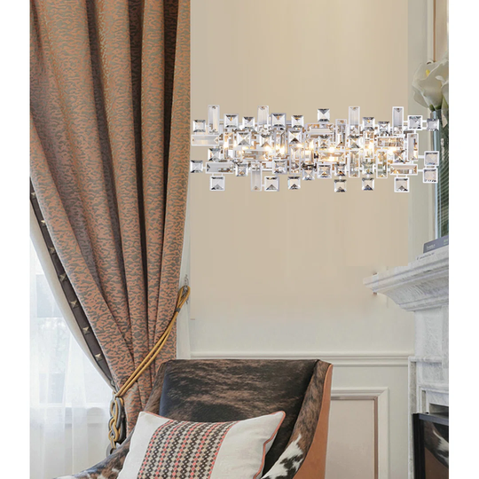 Mullen 6 - Light Dimmable Metallic and Crystal Flush Mounted Sconce