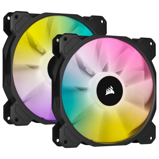 CORSAIR iCUE SP140 RGB ELITE Performance 140mm PWM Dual Fan Kit with Lighting Node CORE