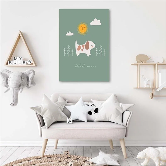 Canvas Print Dog And Clouds