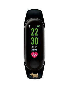 Radley Series 1 Activity Tracker With Black Silicone Strap And Gold Dog Charm Ladies Watch