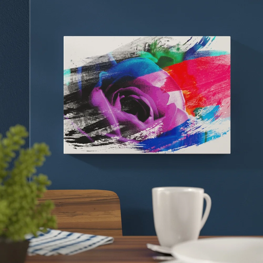'Flower Purple Rose' Graphic Art Print Poster