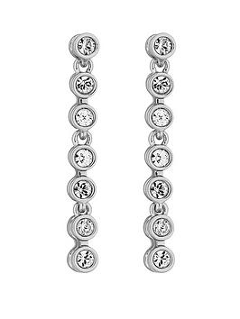 Jon Richard Radiance Collection Silver Plated Tennis Crystal Drop Earrings