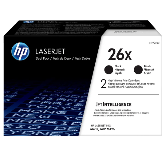 HP 26X 2-pack High Yield Black Original LaserJet Toner Cartridges