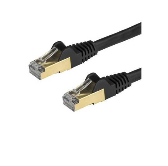 StarTech.com CAT6a Cable - 50 cm Black Ethernet Cord - Snagless - STP CAT6a Patch Cord