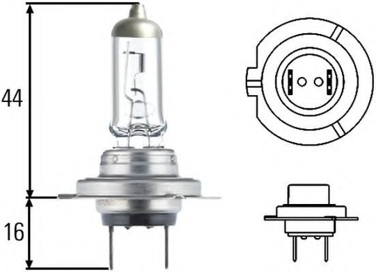 Bulb Headlight 8GH007157-558 by Hella H7 CT 2.0