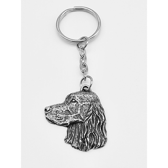 Pewter Red Setter Dog Keyring, custom metal Premium Gift keychain