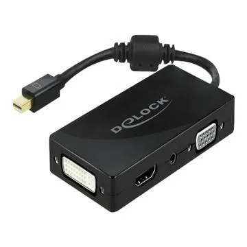 DeLOCK Videointerfaceomformer DisplayPort / HDMI / DVI / VGA - 15cm - Sort