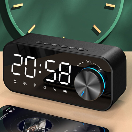 Alarm Clock Bluetooth Speaker Digital Display Radio Alarm Clock Radio LED Wireless Subwoofer Music Player Table Clock
