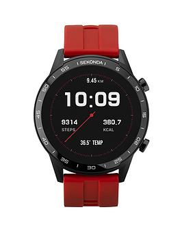 Sekonda Active Men'S Red Silicone Strap With Black Dial Smartwatch