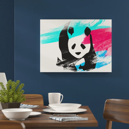 'Panda Black and White' Graphic Art Print Poster