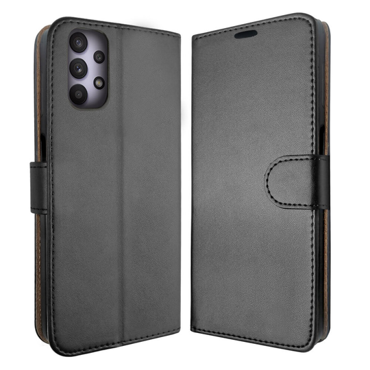 (Black) For Samsung A70 Wallet Case PU Leather Wallet Flip Phone Case
