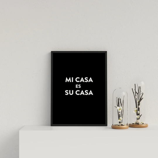 Typography Mi Casa V2 W On Blk