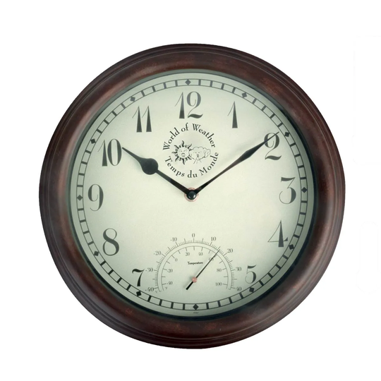 World Of Weather TF007 Wall Clock & Thermometer