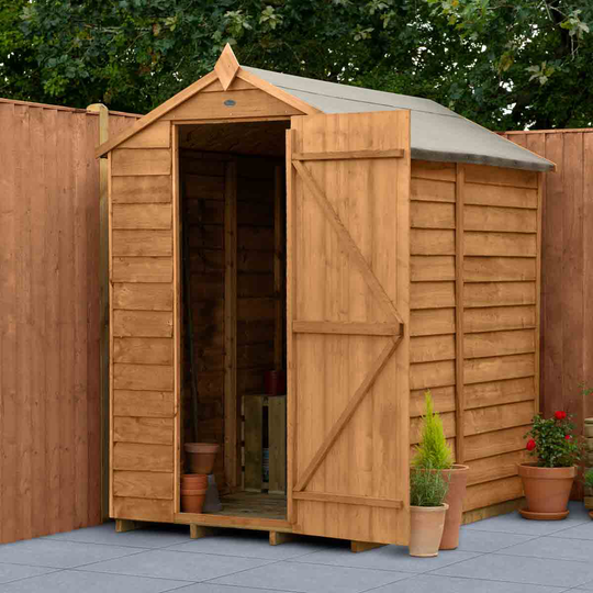 Forest Garden Overlap Dip Treated 6' x 4' Apex Windowless Shed w/ Installation