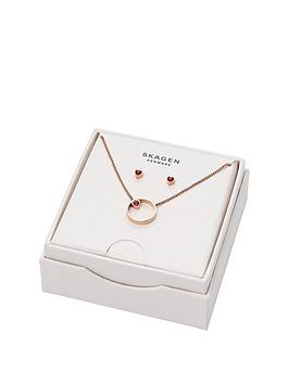 Skagen Kariana Womens Necklace & Studd Earring Jewellery Set