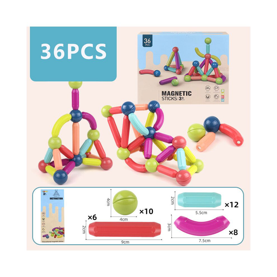 (36PCS) Kids Magnetic Constructor Block Magnet Building Blocks Educational Toys