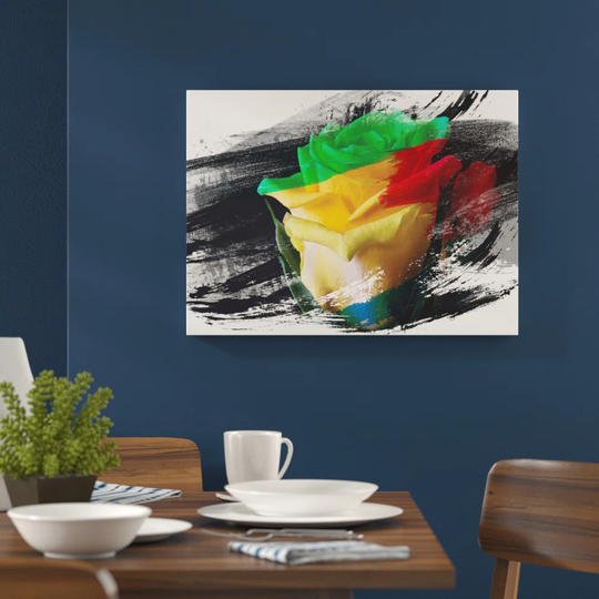 'Flower Yellow Rose' Graphic Art Print Poster