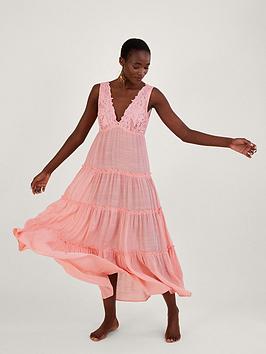 Monsoon Lace Trim Bodice Maxi Dress