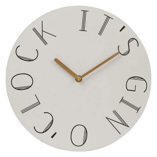 Premier Housewares Mimo "It's Gin O'Clock" Clock - White Finish