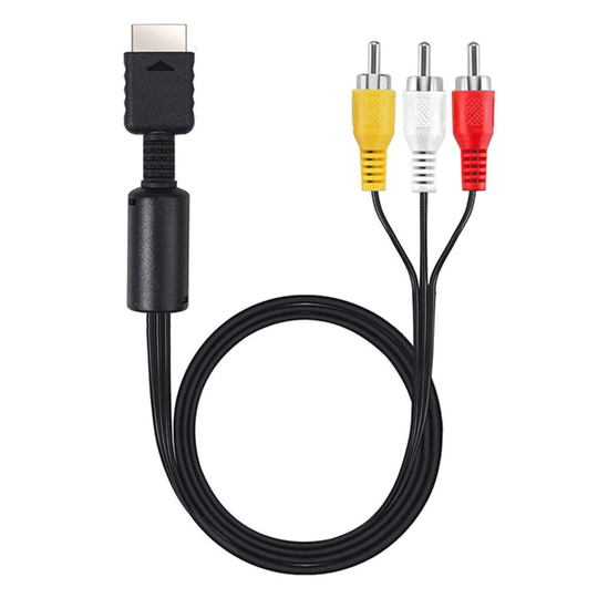 RCA AV TV Video Audio Composite Cable Lead for PS1 PS2 PS3 Adapter 1.8m