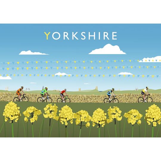 Yorkshire Cycling by Richard O'Neil - Picture Frame Graphic Art Print on Paper